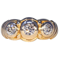 Art Nouveau 3 Stone Diamond Ring